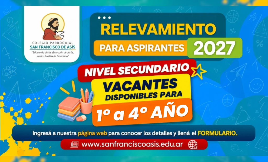 RELEVAMIENTO DE ASPIRANTES | 1º a 4° año 2027